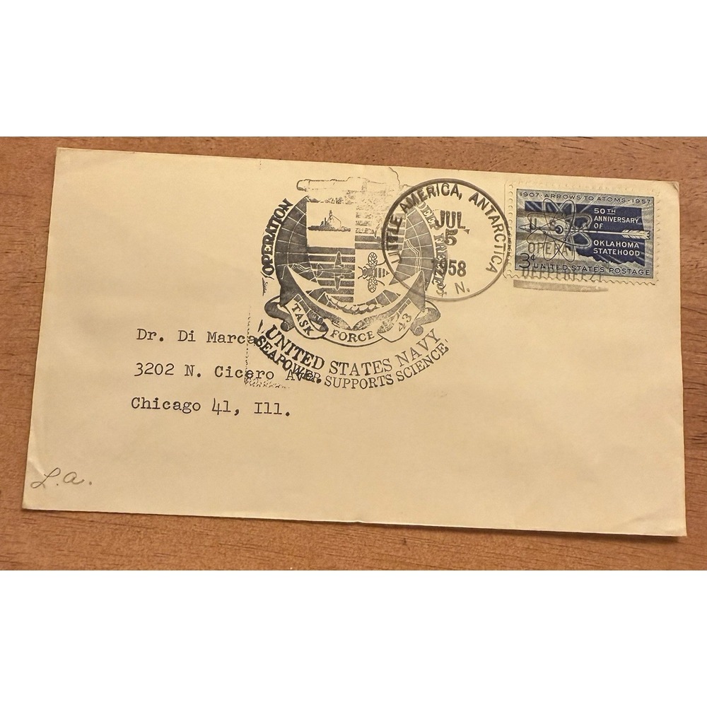 RARE 1958 LITTLE AMERICA, ANTARCTICA US NAVY OPERATION DEEP FREEZE COVER